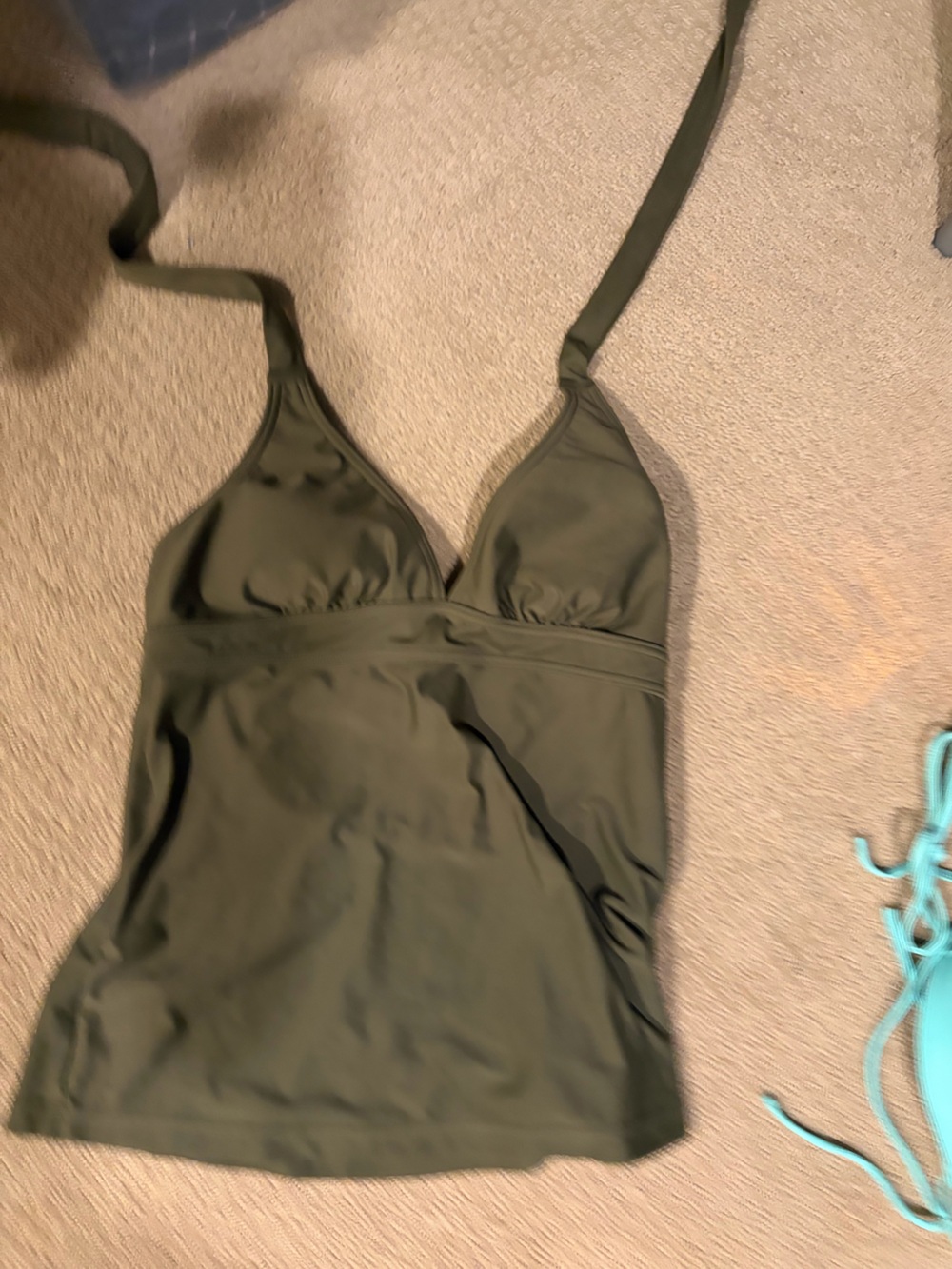 Prana Olive Green Tankini Top